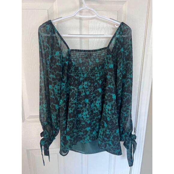 Women's Ingrid & Isabel Maternity Blouse Size M Green Floral NWT - Picture 7 of 8
